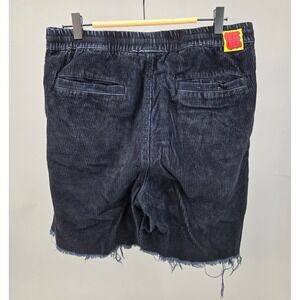 Empyre Corduroy Shorts Mens Size M Black Raw Hem Drawstring Skate Gorpcore Retro